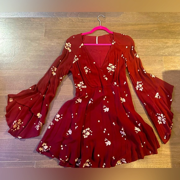 Burgundy Bohemian Dress - Picture 1 of 6